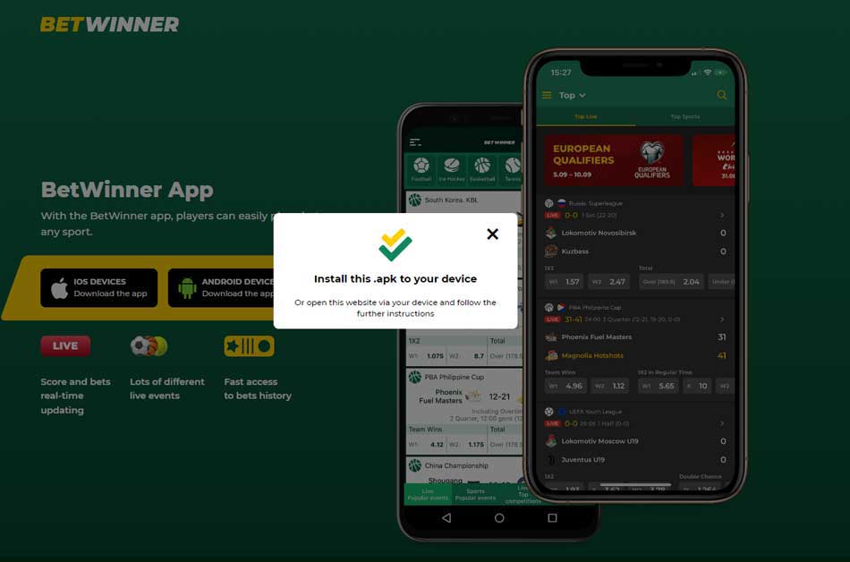 Betwinner how to instal mobile app for android devices