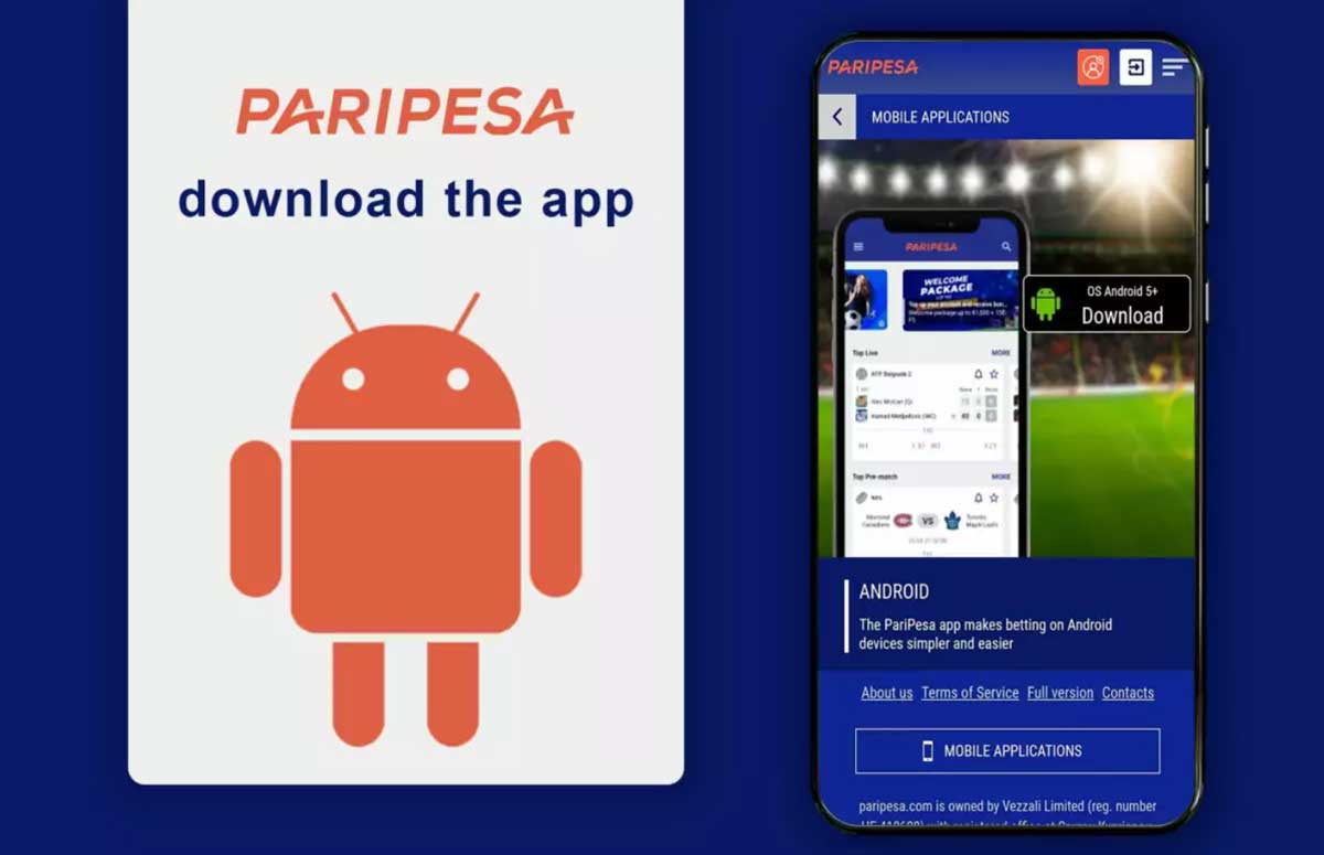 Paripesa mobile Android App